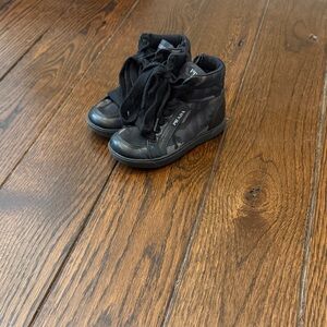 Prada Kids Black Camo High-Top Sneakers